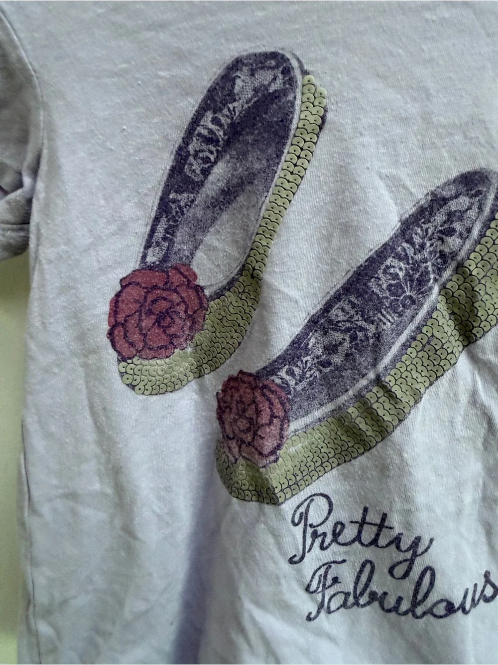 Old Navy 4T Girls Light Purple Pretty Fabulous Short Sleeve Tee Shirt Top Blouse